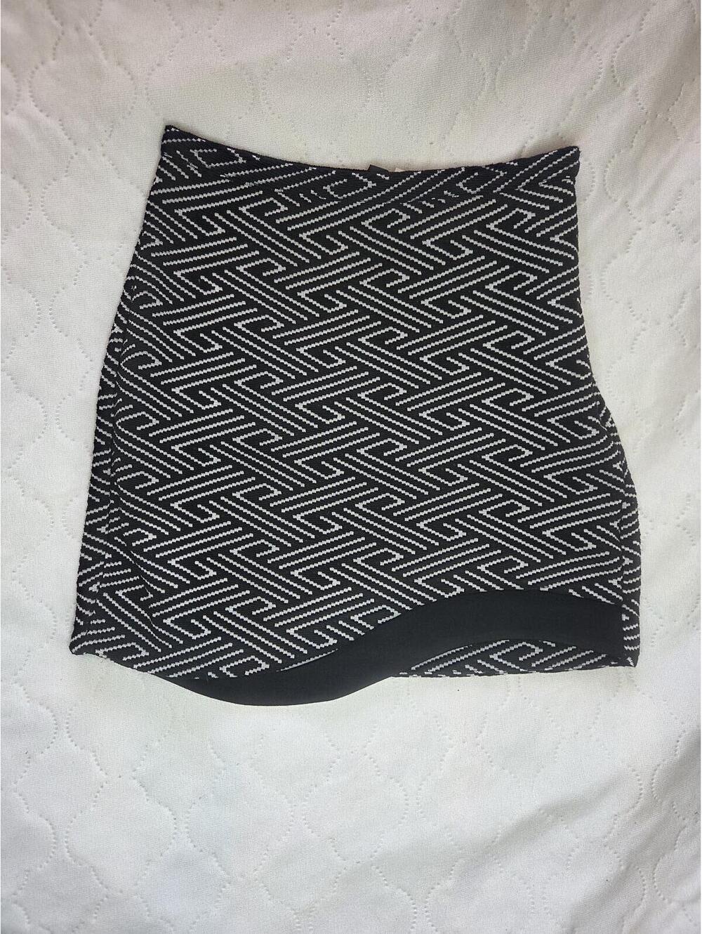 Topshop Black and White Geometric Mini Skirt